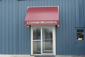 Powder coated awning for JJ Stoner Mechanical Inc