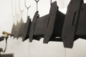 Commercial powder coating work in our warehouse