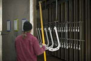 Drying area for completed powder coating jobs