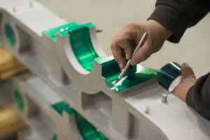 Taping off a custom power coating job