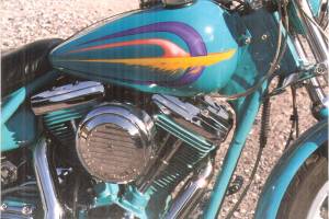 Powder coated motorcycle