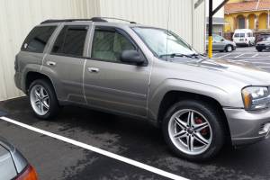 Powder coated rims on a Chevy SUV